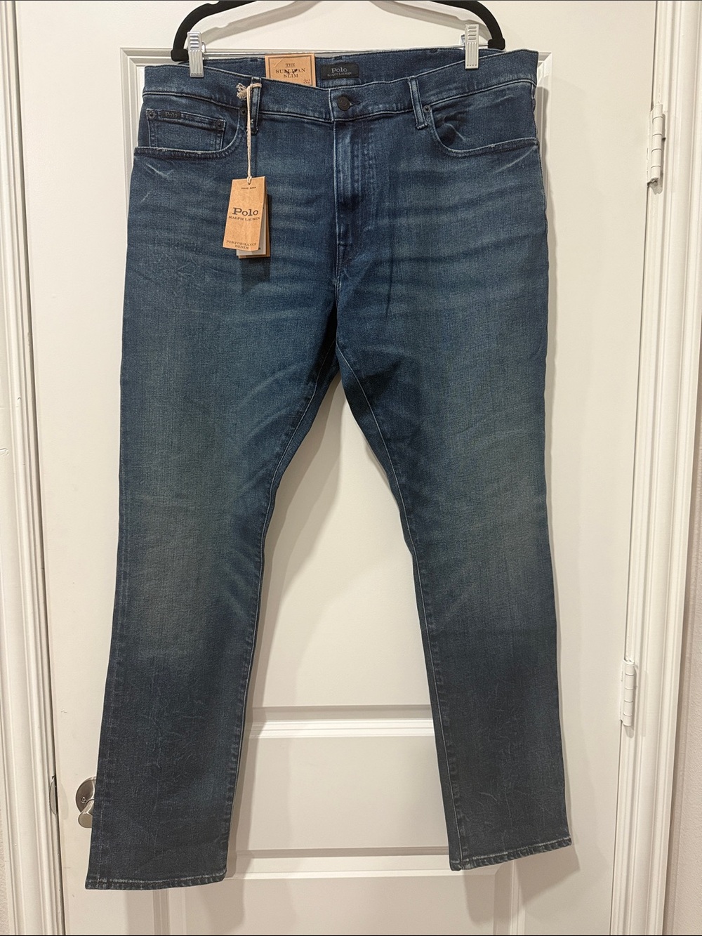 Polo by Ralph Lauren Men’s Mid-Dark Blue Slim Straight Jeans 38x32 NWT